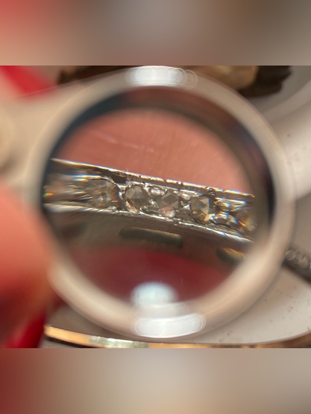 Vintage White Gold Natural Diamond Bangle - Picture 13 of 16